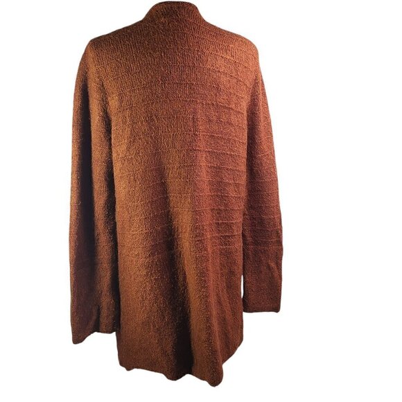 Old Navy Fuzzy Knit Caramel Brown Open Front Chunky Cardigan Long Sweater - Picture 5 of 9